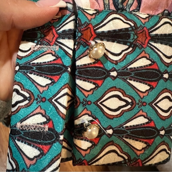 * RARE Dalia MacPhee Floral Baroque Print Shirt Dress Size S - Picture 7 of 16